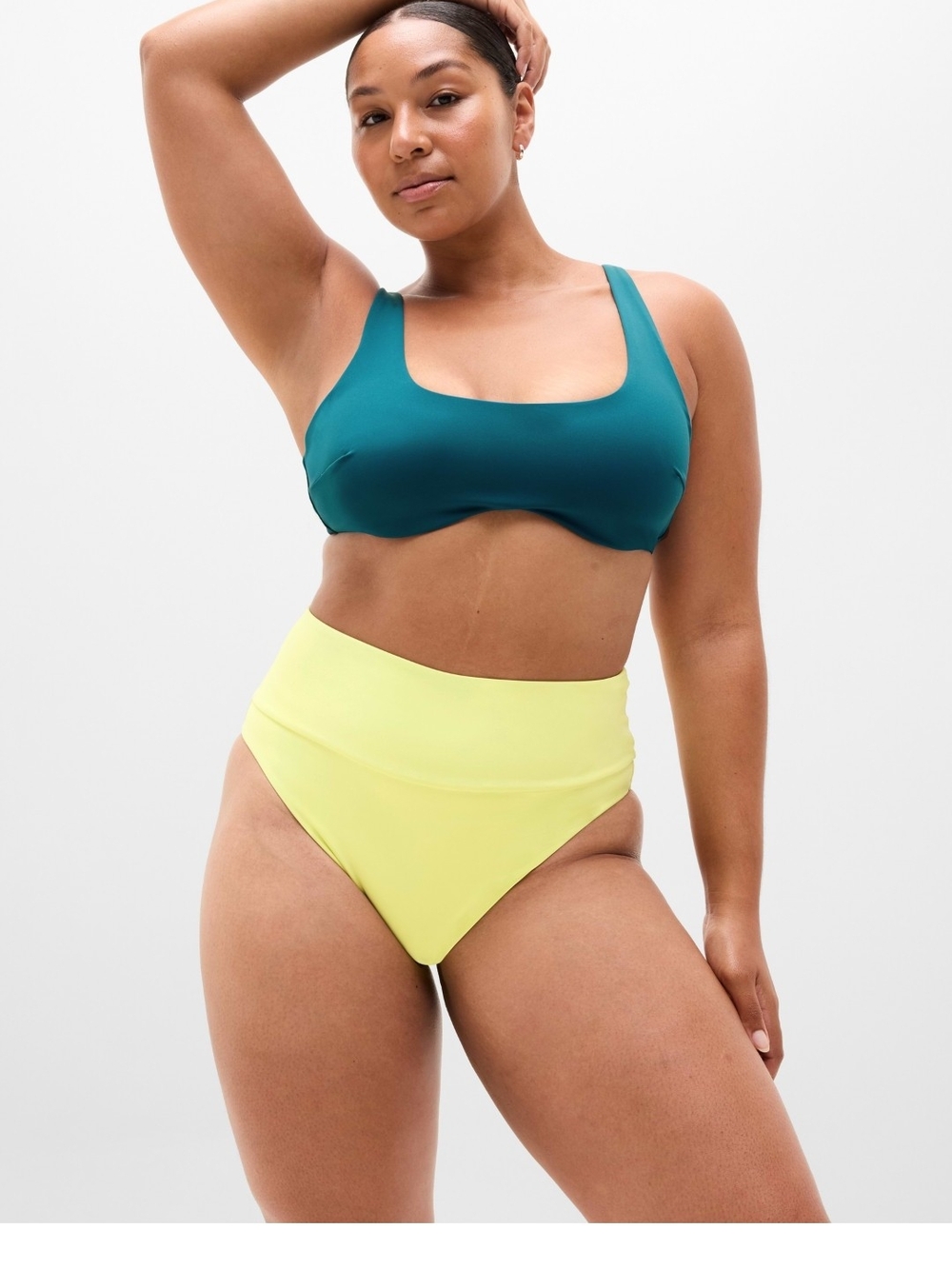 Athleta Yellow High-Waist Swim Bottoms
